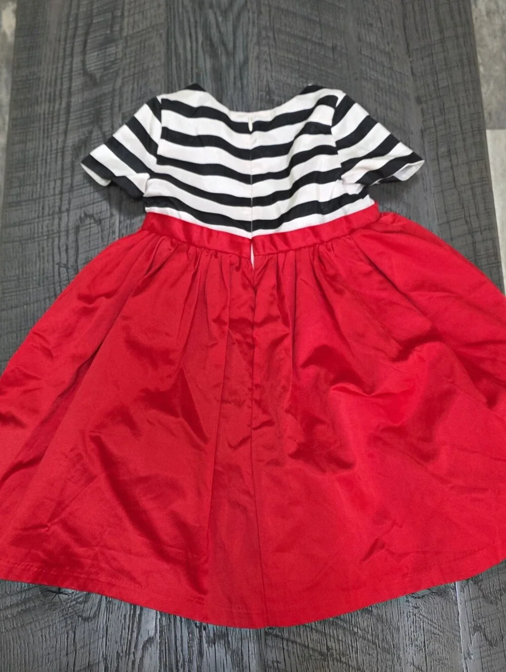 Olivia Gymboree Girls Size 5T Dress Black & White Striped Red Skirt W bow